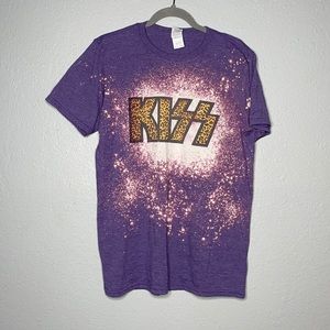 KISS‎ Galaxy Bleached animal print letter top size Medium